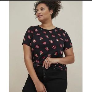 NWT Torrid Pride Rainbow Lips Print Soft Tee